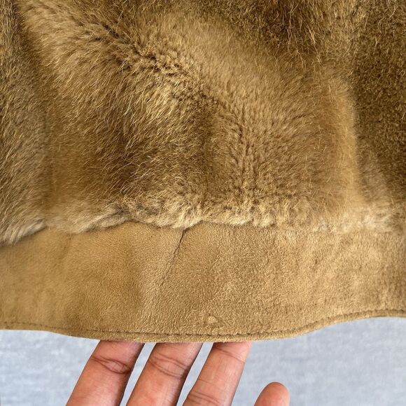 Tissavel France Faux Fur & Suede Coat S/M Luxury Old Money Chic England Vtg 70s - Picture 12 of 14